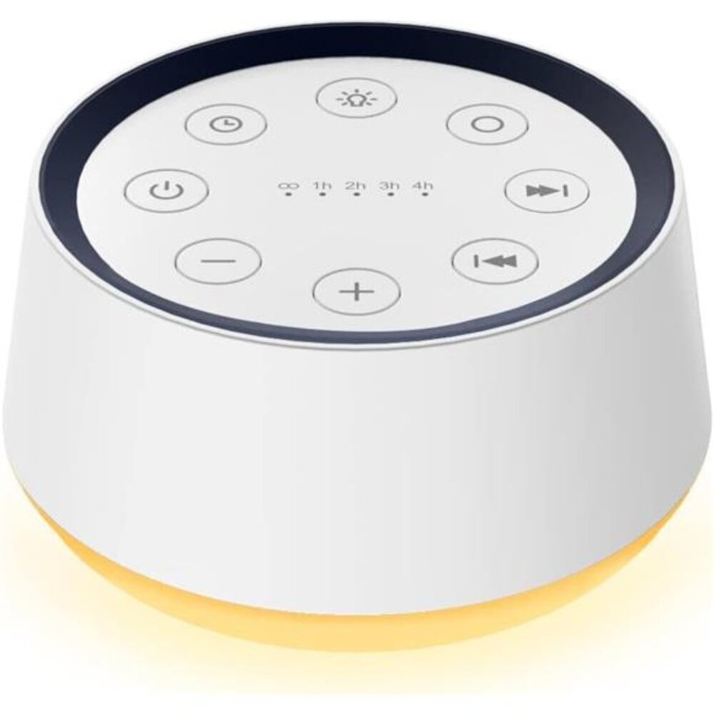 Brown Noise Sound Machine with 30 Soothing Sounds 12 Colors Night Light White